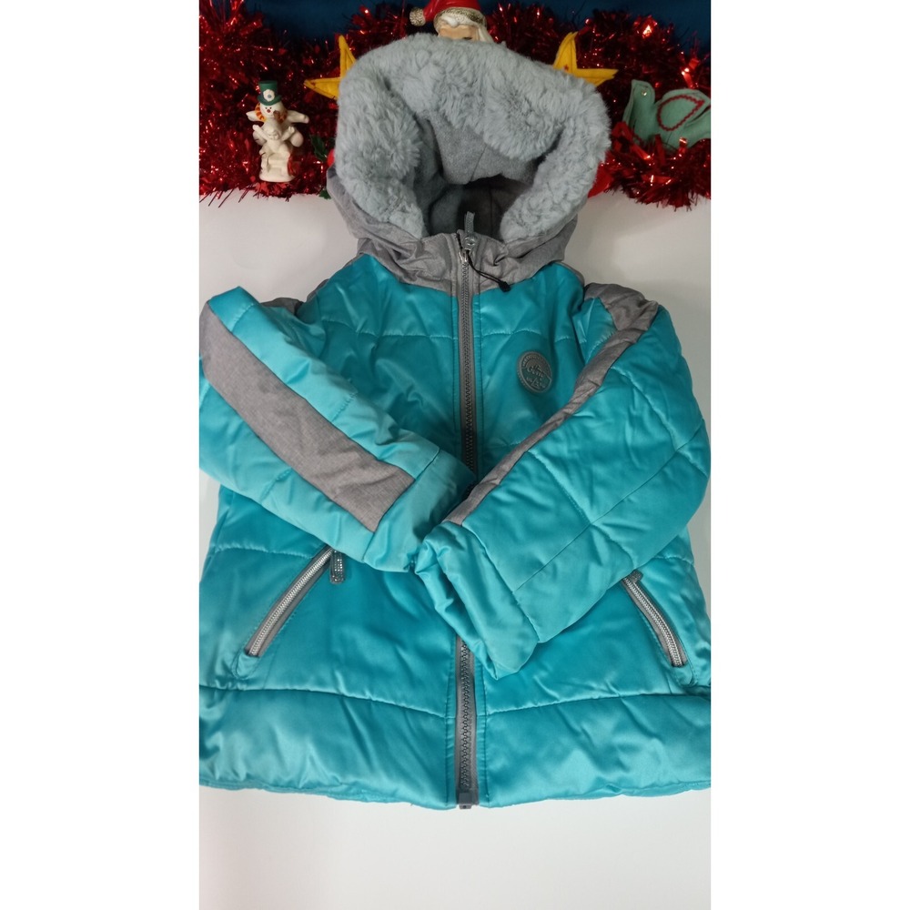 Gerry size 5 kids youth winter jacket hooded aqua blue pockets